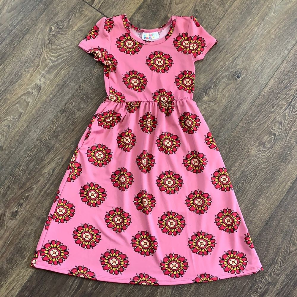 NWT Dot Dot Smile Maxi Dress with POCKETS,  Dusty Pink print, SIZE 2T